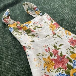 Reformation Floral Spaulding Linen Midi Dress